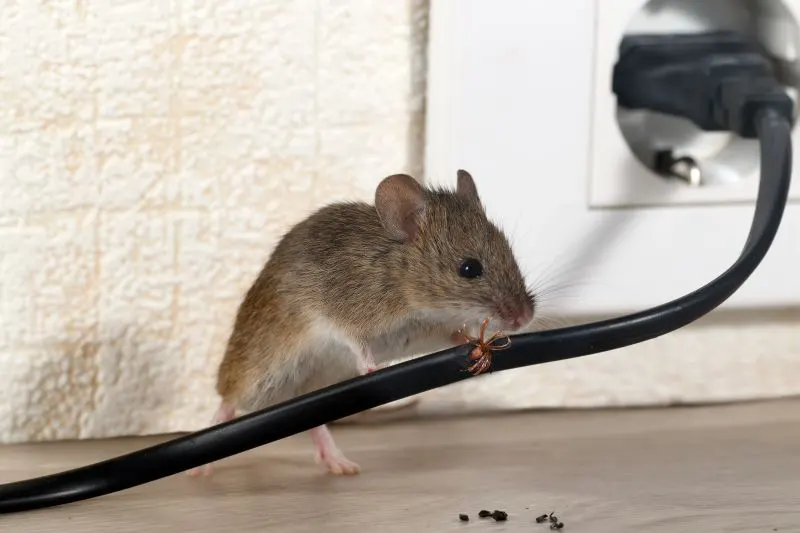 Mouse chewing cables