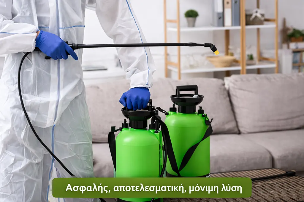 Επαγγελματική απεντόμωση κοριών σε εσωτερικό χώρο με εξοπλισμό ψεκασμού – ασφαλής και αποτελεσματική αντιμετώπιση